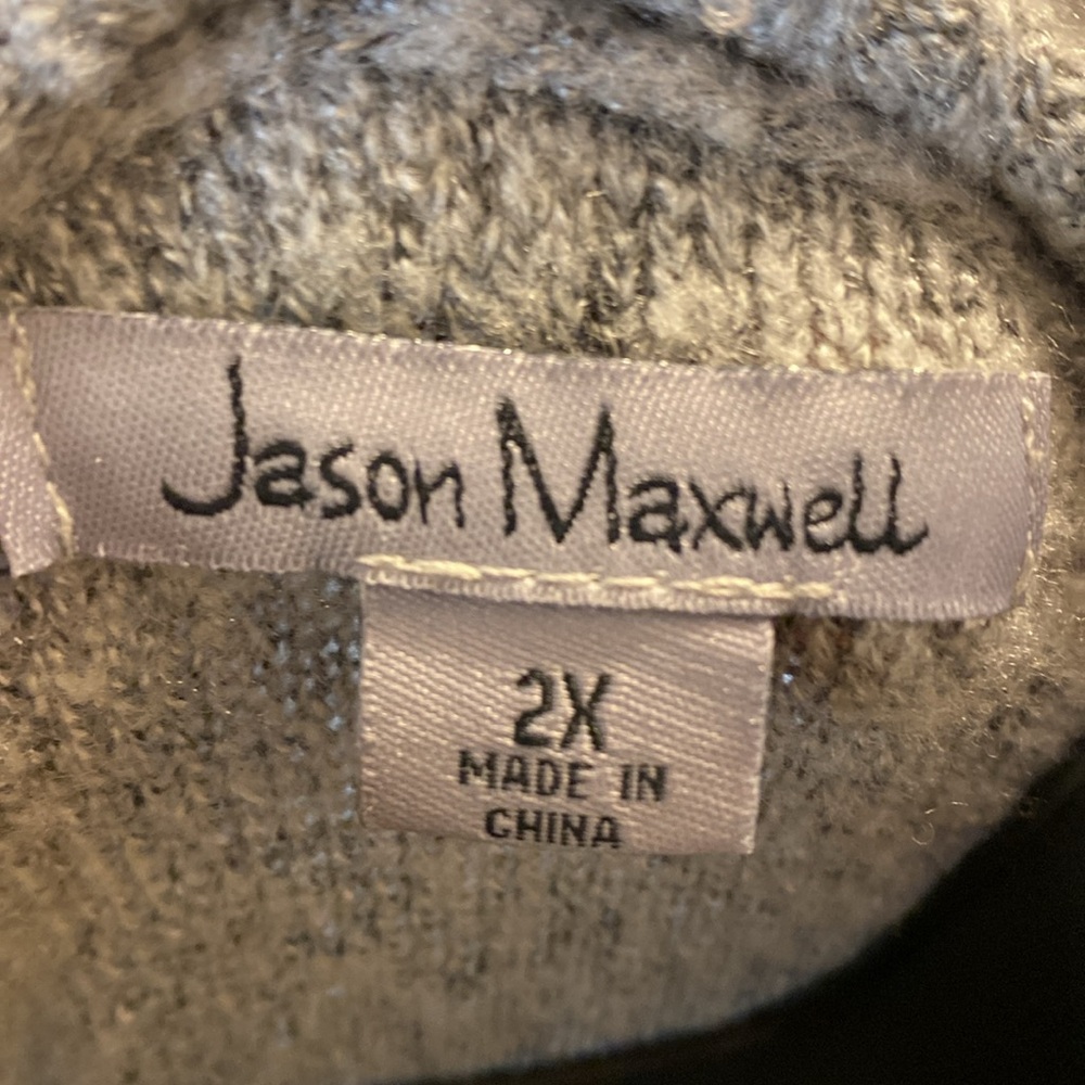 Jason Maxwell Heather gray Cowl Neck Cozy Gray Sweater 2x - Picture 2 of 7